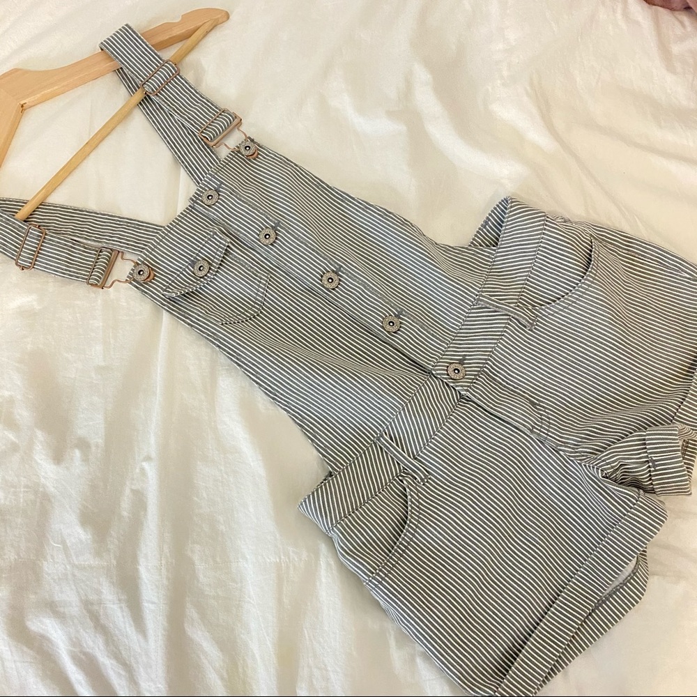 Pinstripe Suspender Overalls